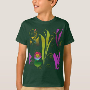Abstract Floral with Spirals T-Shirt