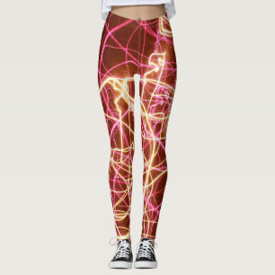 Abstract florescent lines leggings