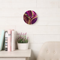 Abstract-Flow Art-Fuchsia Purple and Gold-
