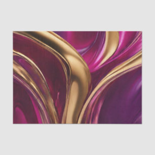 Abstract Flow Art-Fuchsia Purple and Gold- Tissue Paper