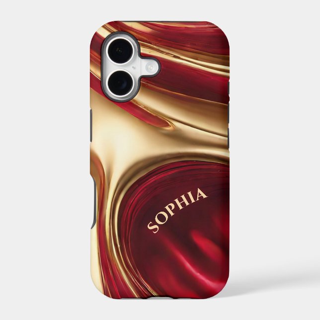 Abstract Flow Art-Red and Gold (Back)