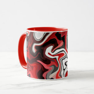 Abstract Flow of Red, black, white & Grey Tones Mug