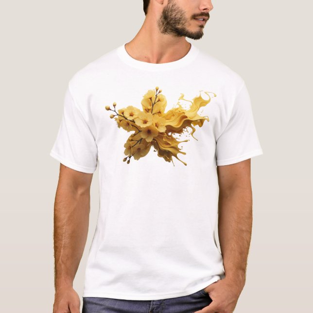 ABSTRACT FLOWER 33 Unique Graphic Print T-Shirt (Front)