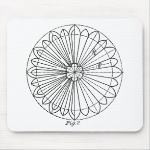 Abstract flower architectural design element mouse pad