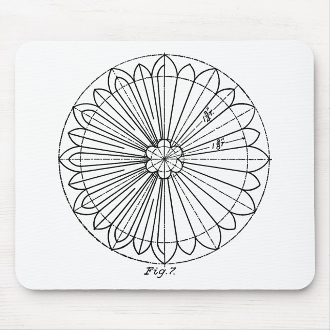 Abstract flower architectural design element mouse pad (Front)