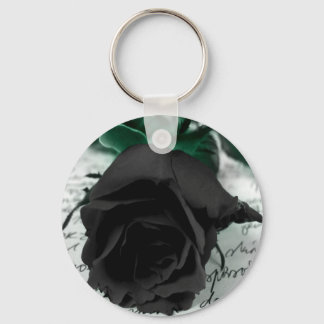 Abstract Flower Black Rose Letter Keychain