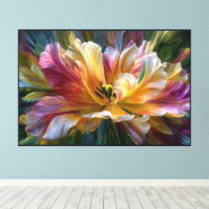 Abstract Flower Canvas Artwork – Contemporary Flor Print