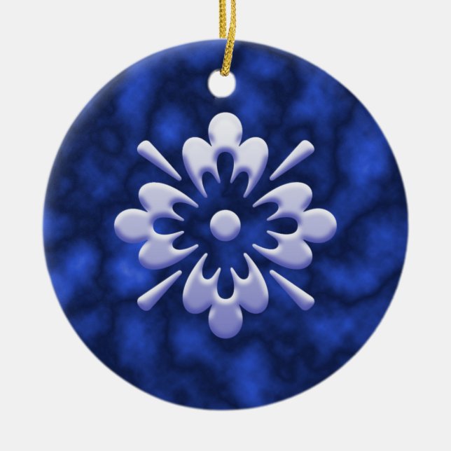 Abstract Flower Ceramic Ornament (Front)