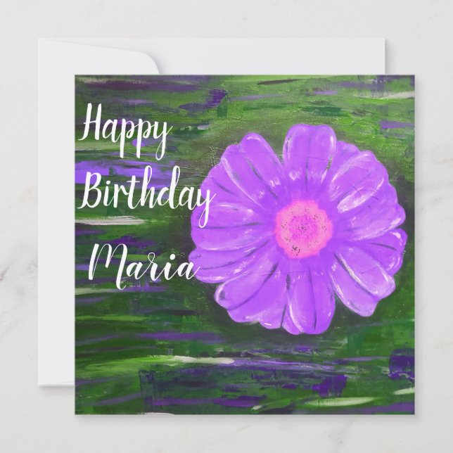 Abstract Flower Cute Personalized  Birthday Card (Front)