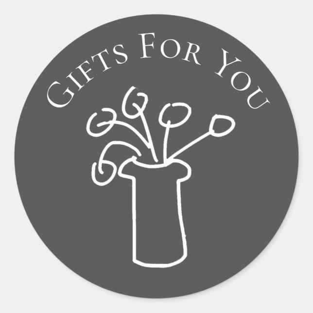 Abstract flower design Gift business branding Classic Round Sticker (Front)