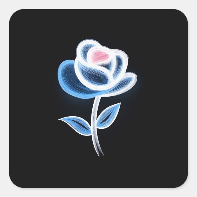 Abstract Flower Design Square Sticker (Front)