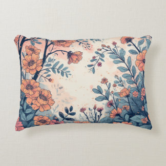 Abstract Flower Designed Accent Pillow