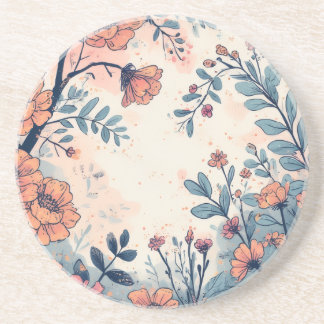 Abstract Flower Designed Coaster