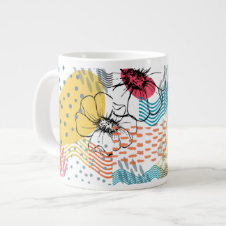 Abstract flower designed coffee mug
