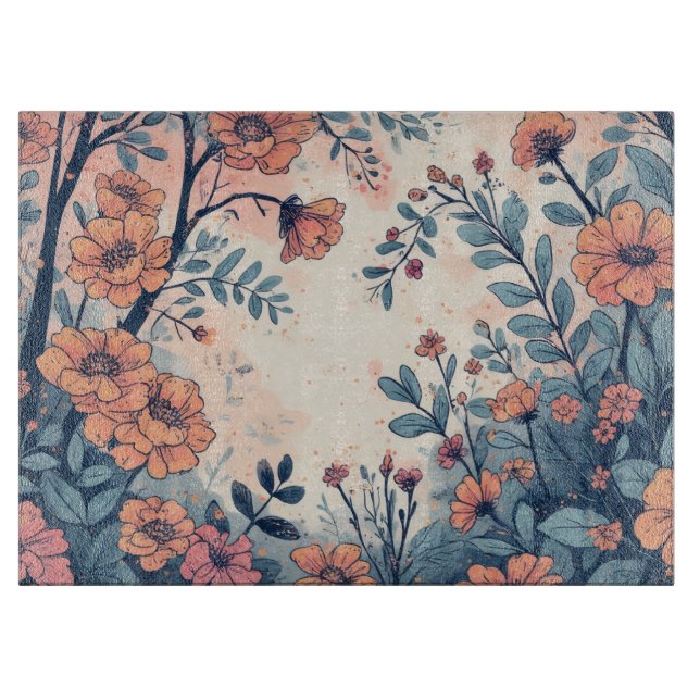 Abstract Flower Designed Cutting Board (Front)