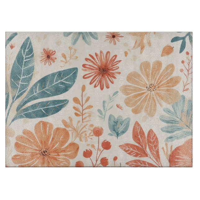 Abstract Flower Designed  Cutting Board (Front)