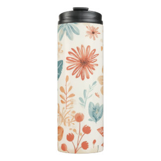 Abstract Flower Designed Thermal Tumbler