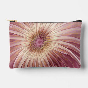 Abstract Flower Fractal Art & Shades of Burgundy Accessory Pouch