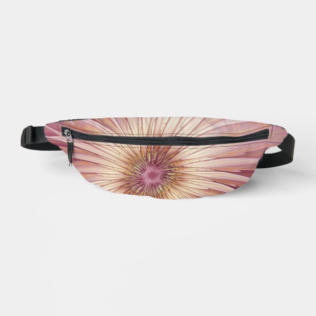 Abstract Flower Fractal Art & Shades of Burgundy Fanny Pack (Front)