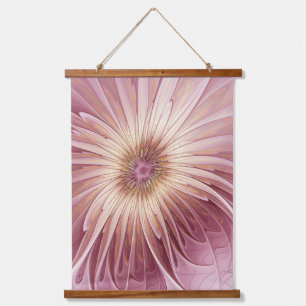 Abstract Flower Fractal Art & Shades of Burgundy Hanging Tapestry