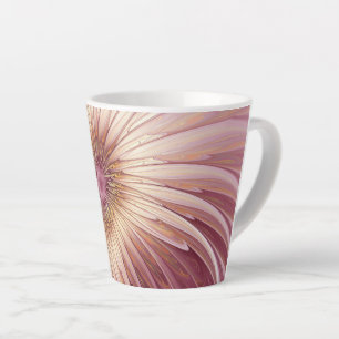 Abstract Flower Fractal Art & Shades of Burgundy Latte Mug