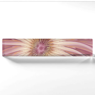 Abstract Flower Fractal Art & Shades of Burgundy Nameplate