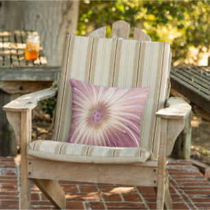 Abstract Flower Fractal Art & Shades of Burgundy Outdoor Pillow