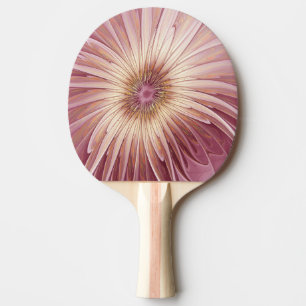 Abstract Flower Fractal Art & Shades of Burgundy Ping Pong Paddle