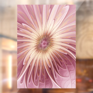 Abstract Flower Fractal Art & Shades of Burgundy Window Cling