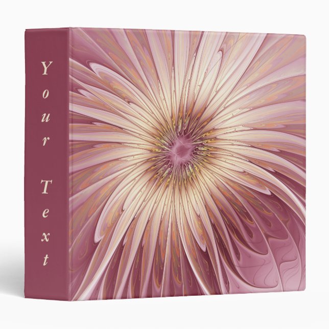 Abstract Flower Fractal & Shades of Burgundy Text Binder (Front/Spine)