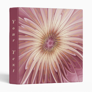 Abstract Flower Fractal & Shades of Burgundy Text Binder