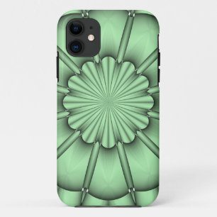 Abstract Flower in Pale Green iPhone 11 Case