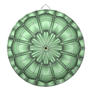 Abstract Flower in Pale Green Dartboard