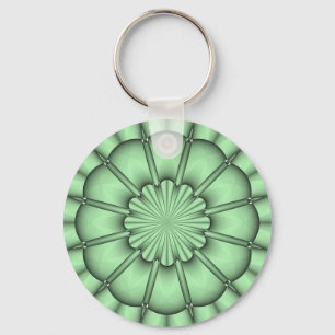 Abstract Flower in Pale Green Keychain