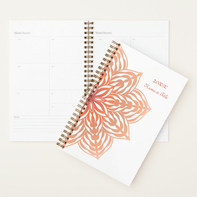 Abstract Flower in Peach Planner (Display)