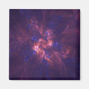 Abstract Flower Light Purple And Blue Patterns Mix Magnet