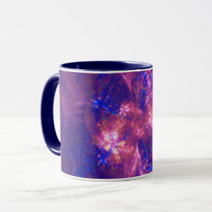 Abstract Flower Light Purple And Blue Patterns Mix Mug