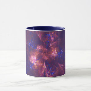 Abstract Flower Light Purple And Blue Patterns Mix Mug