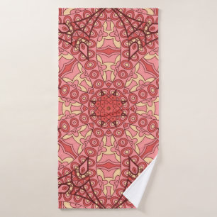Abstract flower mandala ethnic seamless pattern bath towel