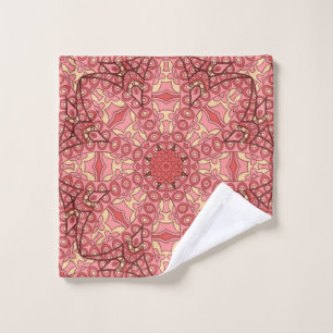 Abstract flower mandala ethnic seamless pattern wash cloth
