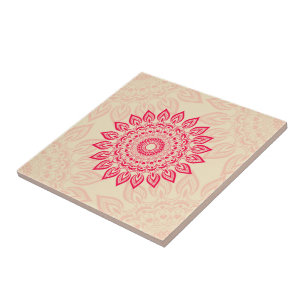 Abstract Flower Ornament Tile In Boho Style