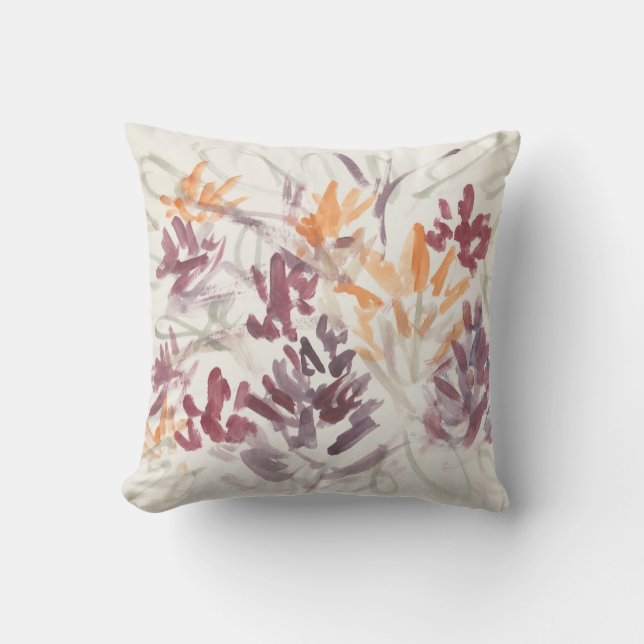 Abstract Flower Painting Purple Throw Pillow (Front)