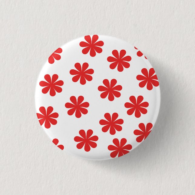 Abstract Flower Pattern  1 Inch Round Button (Front)