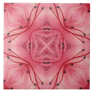 Abstract Flower Petals in Soft Coral Pink  Tile