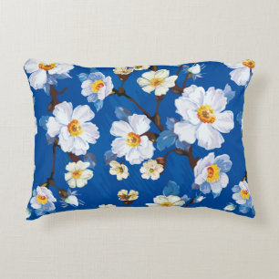 Abstract flower seamless pattern background. Elega Accent Pillow