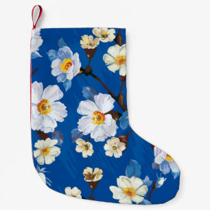 Abstract flower seamless pattern background. Elega Small Christmas Stocking