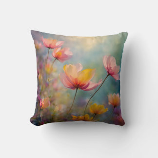 Abstract flower throw pillow