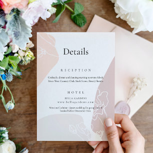 Abstract Flower Wedding Details Enclosure Card