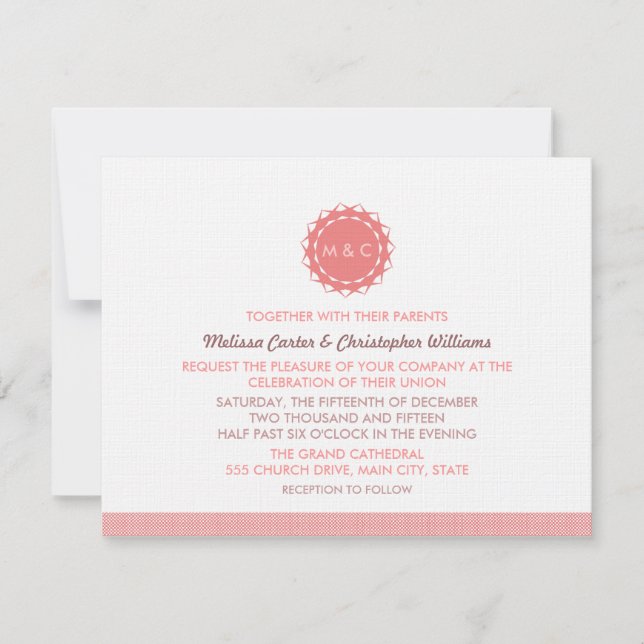 Abstract Flower Wedding Invitation (Front)