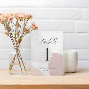 Abstract Flower Wedding Table Number Pedestal Sign